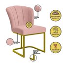 Ver imagem 3 de Kit 2 Cadeiras Poltrona Flor Pés Metal Dourado Mesa Quarto Cozinha Cor:rosa