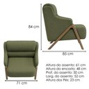 Ver imagem 2 de Poltrona Decorativa Madri Pes Madeira Linho Color Trend Tca 307 Moll
