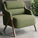 Ver imagem 3 de Poltrona Decorativa Madri Pes Madeira Linho Color Trend Tca 307 Moll