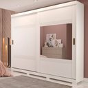Ver imagem 1 de Guarda-Roupa Casal 2 Portas de Correr 2 Espelhos 243cm 100% MDF Marsala Espresso Móveis Branco