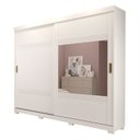 Ver imagem 4 de Guarda-Roupa Casal 2 Portas de Correr 2 Espelhos 243cm 100% MDF Marsala Espresso Móveis Branco