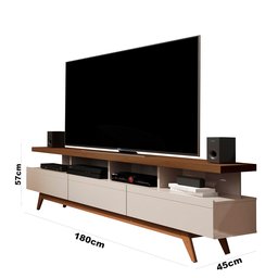 Rack Bancada Vivare Wood 1.8 Tv até 72 Polegadas Giga Moveis - 3