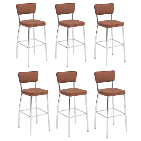KIT 6 BANQUETAS HAIDÊ GOURMET PARA BANCADA-ASSENTO FACTO FENDI