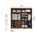Ver imagem 4 de Guarda-Roupa Casal MDF 2 Portas de Correr 2 Espelhos 4 Gavetas Internas Blumenau Panan Móveis
