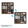 Guarda-Roupa Casal MDF 2 Portas de Correr 2 Espelhos 4 Gavetas Internas Blumenau Panan Móveis - 5