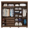 Guarda-Roupa Casal MDF 2 Portas de Correr 2 Espelhos 4 Gavetas Internas Blumenau Panan Móveis - 2
