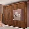 Guarda-Roupa Casal MDF 2 Portas de Correr 2 Espelhos 4 Gavetas Internas Blumenau Panan Móveis - 1
