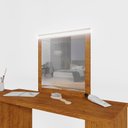 Ver imagem 4 de Escrivaninha Penteadeira com LED em L ou Reta Aura 160cm Canela e Off White Marrom