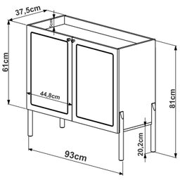 Balcao Cafe Bar 2 Portas Palhinha 27928 Linha Oslo Nero Artesano - 4 Balcao Cafe Bar 2 Portas Palhinha 27928 Linha Oslo Nero Artesano - 4