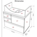 Ver imagem 4 de Conjunto de Banheiro Gabinete Suspenso 3 Gavetas com Espelheira Cuba de Louça com Válvula
