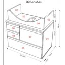 Ver imagem 4 de Conjunto de Banheiro Gabinete Suspenso 3 Gavetas com Espelheira Cuba de Louça com Válvula Branco/Tex