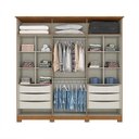 Ver imagem 4 de Guarda-roupa 235cm Casal com Espelho 6 Portas 6 Gavetas Andréas Henn - Nature/off White