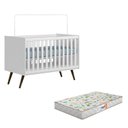 Ver imagem 1 de Berço Americano Q Encanto 3820 Retrô Branco Acetinado com Colchão Gazin– Qmovi