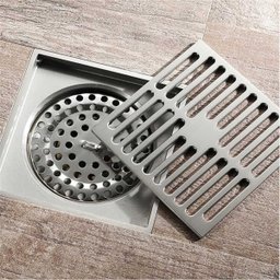 Ralo Inox 10x10 Banheiro Lavabo Anti Odor Anti Inseto Rapido Escoamento Seguro Resistente - 5