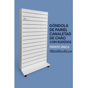 Ver imagem 5 de Gôndola de Painel Canaletado com Rodízios Mdf Branco 190x90x40cm Expositor de Chão para Lojas e Pdv