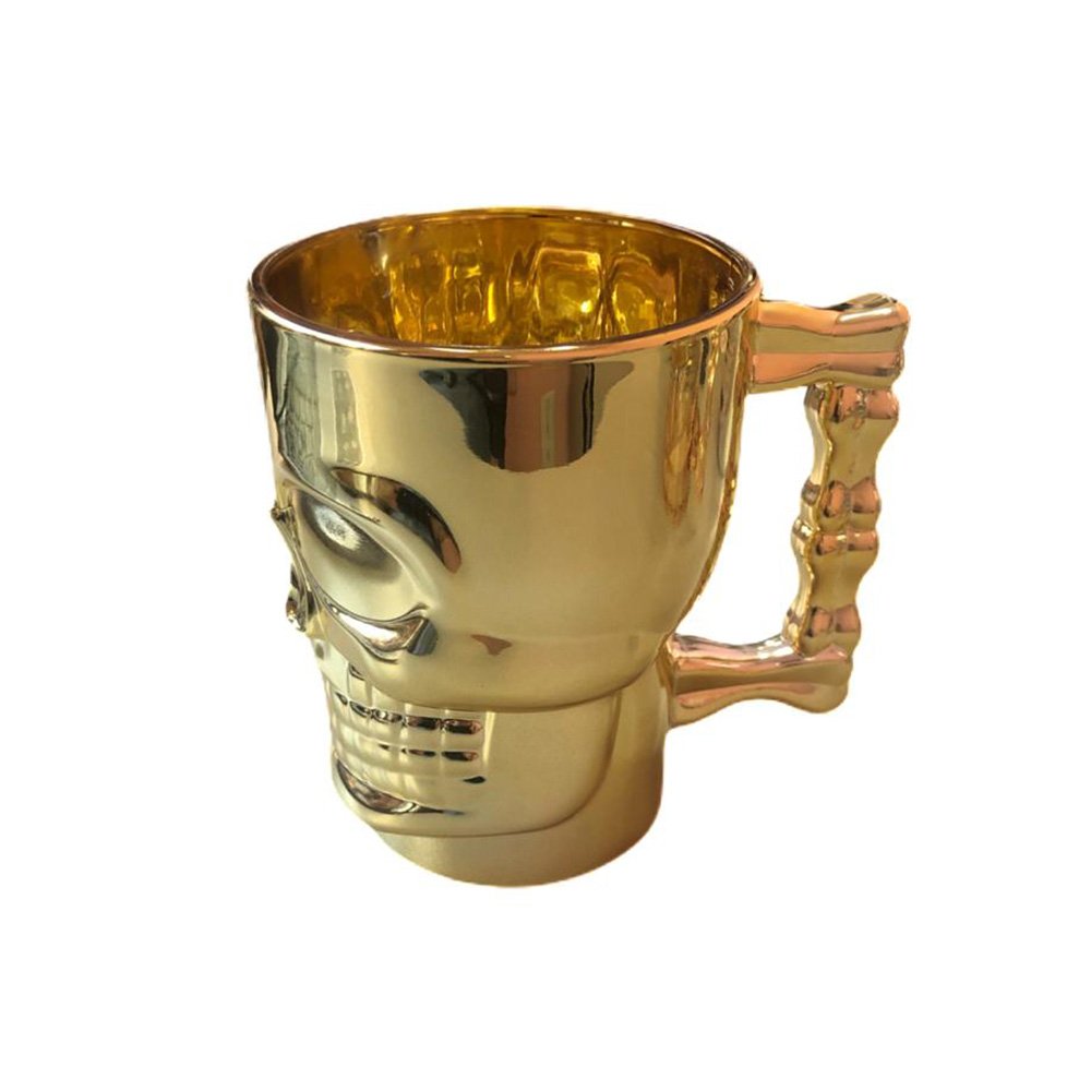 Caneca Caveira Vidro 510ml Dourado - 2