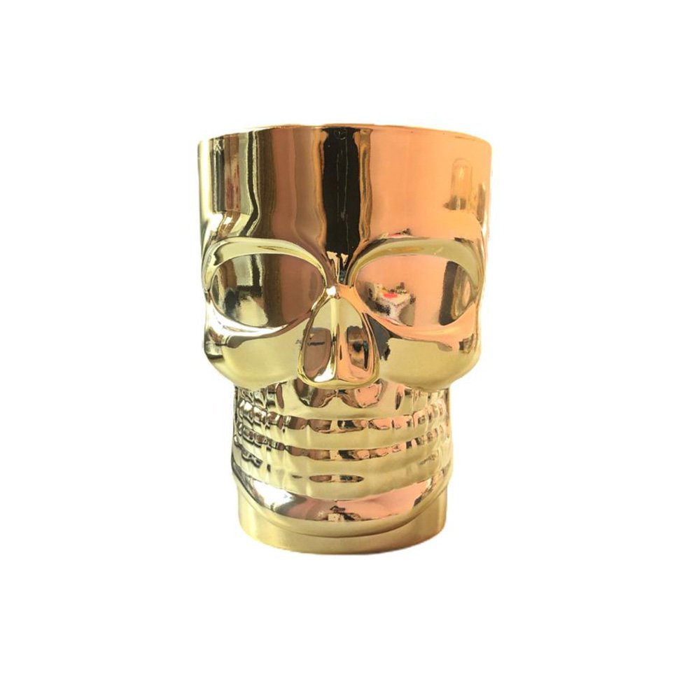 Caneca Caveira Vidro 510ml Dourado