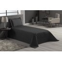 Ver imagem 1 de Jogo de Cama Cobre Leito e Fronha Preta Solteiro 3 Peças