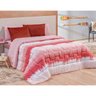 Edredom Vermelho Estampado Queen + Jogo de Cama Rosê Queen - 7 Peças - 5