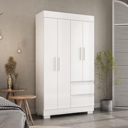 Guarda Roupa Acp Maya 4 Portas com Pés - Branco - 3