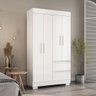 Guarda Roupa Acp Maya 4 Portas com Pés - Branco - 3