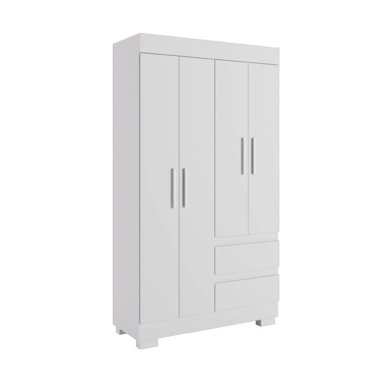 Guarda Roupa Acp Maya 4 Portas com Pés - Branco