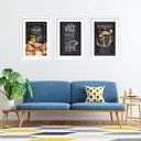 Ver imagem 2 de Kit 3 Quadros Grandes Cozinha Café 60x48cm:moldura Branca