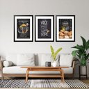 Ver imagem 1 de Kit 3 Quadros Grandes Cozinha Café 60x48cm:moldura Branca
