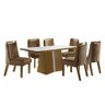 Conjunto Sala De Jantar Mesa Tampo Mdf E Vidro E 6 Cadeiras - 14
