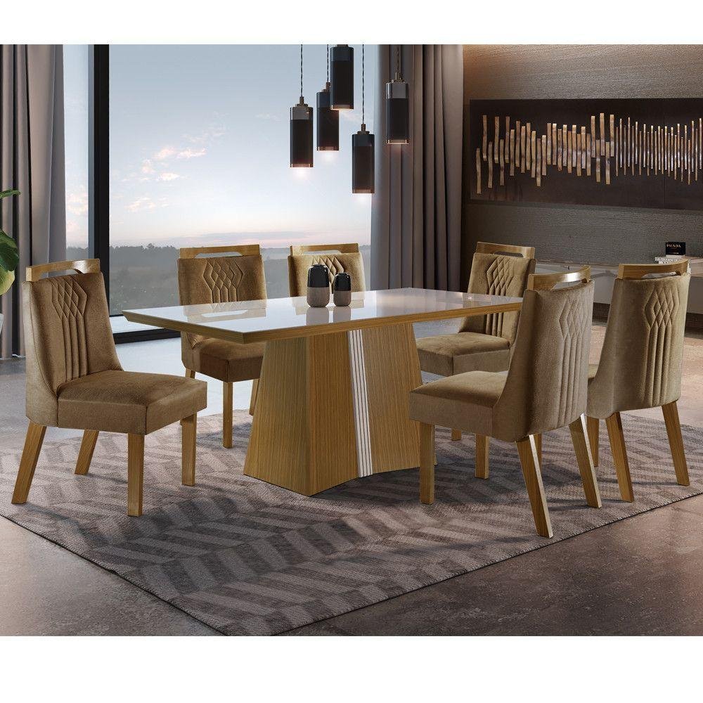 Conjunto Sala De Jantar Mesa Tampo Mdf E Vidro E 6 Cadeiras é boa?