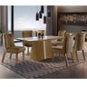 Conjunto Sala De Jantar Mesa Tampo Mdf E Vidro E 6 Cadeiras - 1