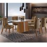 Conjunto Sala De Jantar Mesa Tampo Mdf E Vidro E 6 Cadeiras - 8