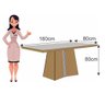 Conjunto Sala De Jantar Mesa Tampo Mdf E Vidro E 6 Cadeiras - 6