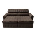Ver imagem 5 de Sofá Retrátil e Reclinável 2,75m Cama inBox Big Puffer com SoftGel D40 Velupluma Café