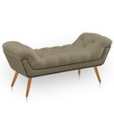 Ver imagem 1 de Recamier Estofada Casal Queen Ayla Veludo Bege Escuro Ateliê do Conforto Recamier Casal Queen Estofa