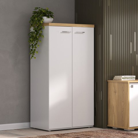 Armário para Escritório Alto  2 Portas em Tamburato Toq 