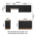 Ver imagem 4 de Armário de Cozinha Completa 240cm Rustic/Preto Glamy Madesa 10