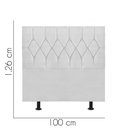 Ver imagem 2 de Cabeceira Estofada Istambul Capitonê 100cm Solteiro Box Quarto Corino Branco - Ahazzo Móveis