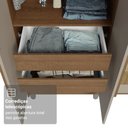 Ver imagem 7 de Guarda-Roupa Solteiro com Pés 4 Portas Batentes com Espelho Rustic/Crema/Rustic Netuno Madesa