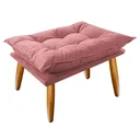 Ver imagem 1 de Puff Opala Slim Suede Pés Palito Decorativo Sala de Estar - Mercado Dos Móveis:rose