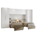 Ver imagem 2 de Quarto Infantil com 2 Guarda-Roupas Neo 3 Aéreos 1 Mesa de Cabeceira Branco Madesa