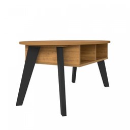 Mesa de Centro com Tampo Oval e Pés em MDF Diva Marrom - 6 Mesa de Centro com Tampo Oval e Pés em MDF Diva Marrom - 6