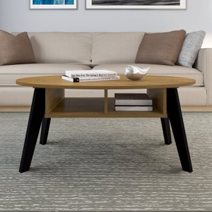 Mesa de Centro com Tampo Oval e Pés em MDF Diva