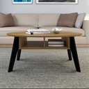 Ver imagem 1 de Mesa de Centro com Tampo Oval e Pés em MDF Diva Marrom