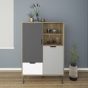 Ver imagem 2 de Bar com 2 Portas e 1 Gaveta, Pés de Metal, 6 Nichos para Garrafas, Buffet Adega Estocolmo