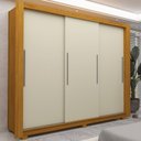 Ver imagem 1 de Guarda-Roupa Casal 3 Portas com Pés 100% MDF Roma