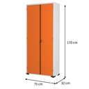 Ver imagem 6 de Armário Aço Escritório Fechadura 3 Prateleiras Ea302 Laranja