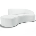 Ver imagem 1 de Sofá 3 Lugares Curvo Sala de Estar Living Firenze Direito D02 Corano Branco 180 cm C-12 - Lyam