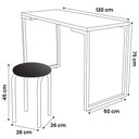 Ver imagem 4 de Mesa de Cozinha Bistrô Porto Branco 120cm com 4 Banquetas Industriais Maviê Preto - Mpozenato