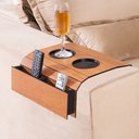 Ver imagem 5 de Kit 2 Bandeja Esteira para Braço de Sofá Mdf Cinamono com Porta Copos e Controle